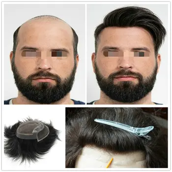 

Hstonir Wig For Males Men Hair Mens Hairpieces Indian Remy Hair Swiss Lace Front Toupee H046