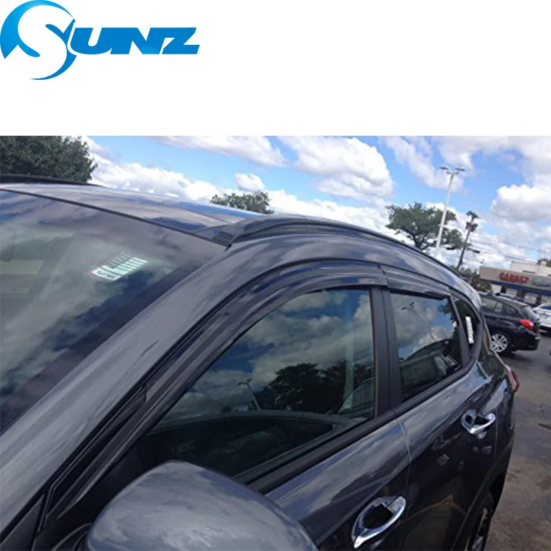Черные боковые дефлекторы для окон, защита от дождя для HYUNDAI TUCSON,,,, защита от солнца, тенты, укрытия, защитные аксессуары, SUNZ