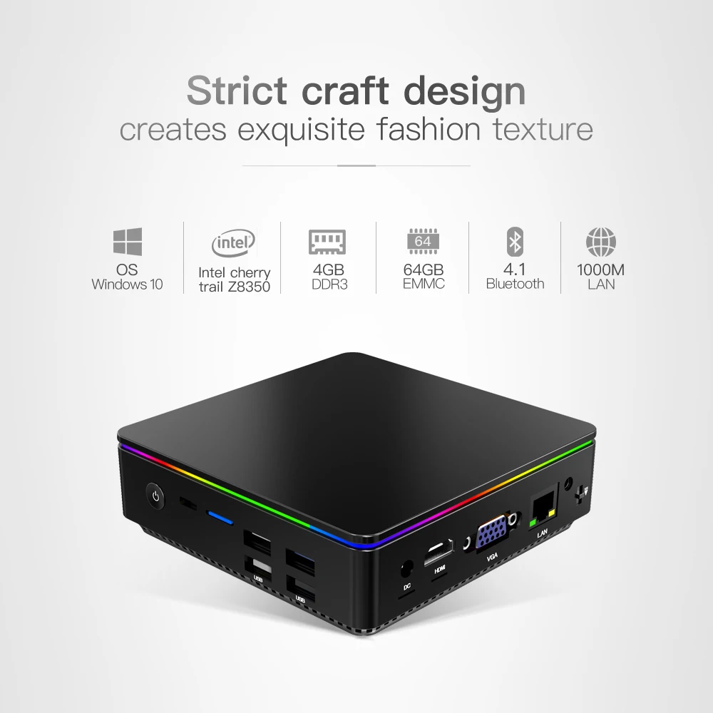 T95 Windows 10 Мини ПК 4 Гб RAM 64 ГБ ROM Intel Cherry Trail Z8350 медиаплеер 2 4G 5G WiFi 1000 м LAN Bluetooth Smart TV