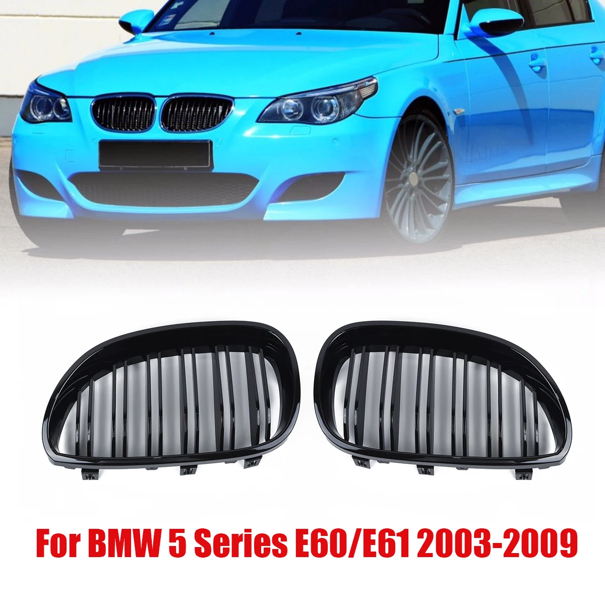 1x Глянцевая передняя решетка для радиатора BMW E60 E61 5 серии 2003 2010 замена|Передние и