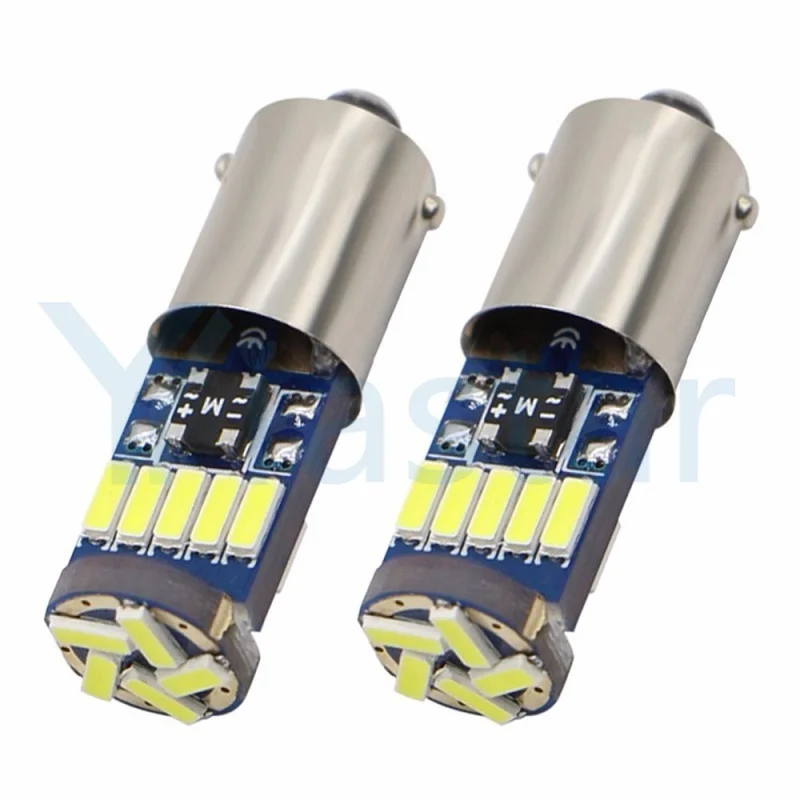 100pcs BA9S 4014 15 SMD LED H6W T4W For Car Rear Interior light Auto License Plate Light Reading Lamp Non-Polarity DC12V | Автомобили и