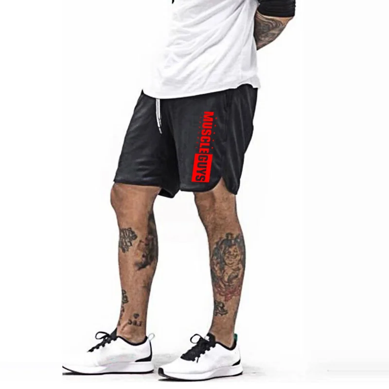 casual shorts for men Muscleguys Gym Shorts Men Mesh Short Trousers Sports Joggers Shorts bodybuilding Sweatpants Fitness Men Workout Acitve Shorts best men's casual shorts