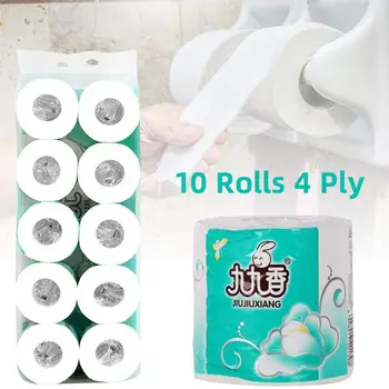 

10 Rolls Silky Smooth Soft Toilet Paper Professional Series 4-Ply Toilet Tissue Roll Paper Recycled Toilet Rolls Silky Care