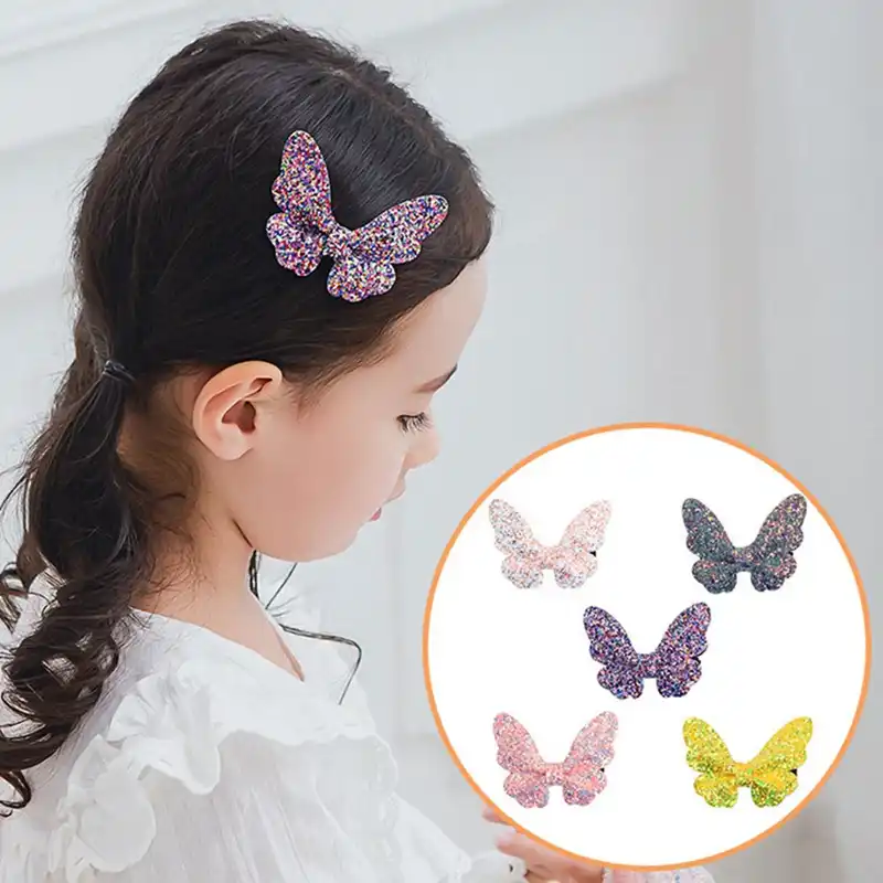 赤ちゃんヘアアクセサリースパンコール蝶バレッタグリッタースタークリップピン子供子供のヘアピン子供のためのクリスマス ヘアアクセサリー Aliexpress