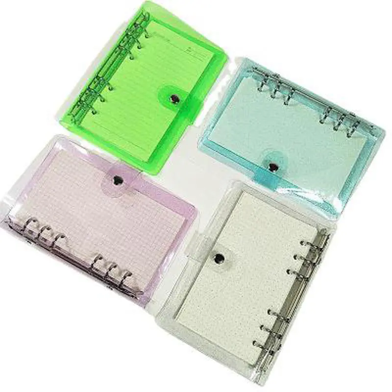 Cuaderno transparente de hojas sueltas de varios tamaños, carpeta de notas, diario, cubierta de núcleo interno, suministros de papelería de oficina, tamaño A7, A6 y A5