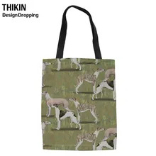 Женская Холщовая Сумка-тоут с принтом THIKIN, женские складные сумки для покупок, Большая вместительная сумка на плечо для женщин, Bolsa