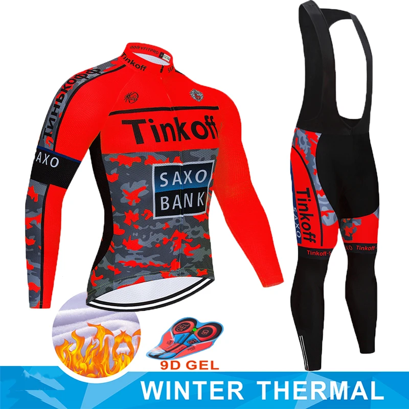 Тинькофф красный теплый 2020 зимний термальный флисовый велосипедная одежда NW