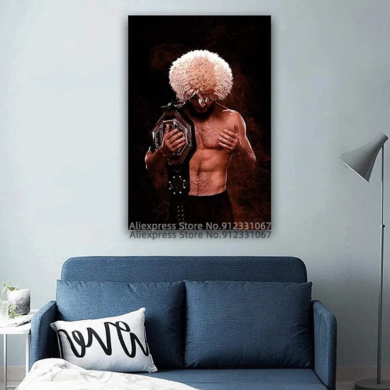 Декоративный постер Khabib Nurmagomedov для прихожей тренажерного зала офиса печать на