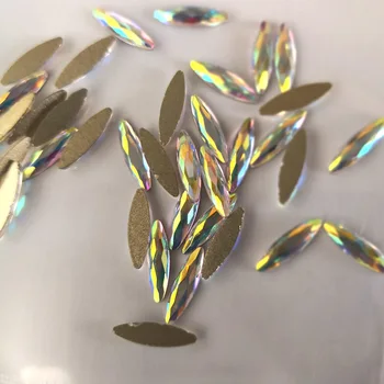 

Top Quality Crystal Navette Shape 20pcs/Pack Non Hotfix Nail art Rhinestone Super Bright Glass Strass 3D Nail Art Decoration