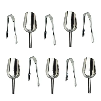 

5pcs Ice Sugar Stainless Buffets Tongs Wedding Party Candy Buffet Bar Home Kitchen Tools Portable Outdoor BBQ Ice Cream Tools