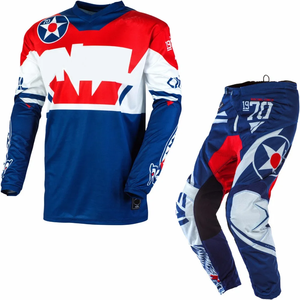 Брюки MX& Jersey Combos для мотокросса, внедорожный велосипед, гонки для взрослых, набор передач, мотоцикл, ATV, гоночный костюм, шоссейный велосипед, оборудование - Цвет: 124