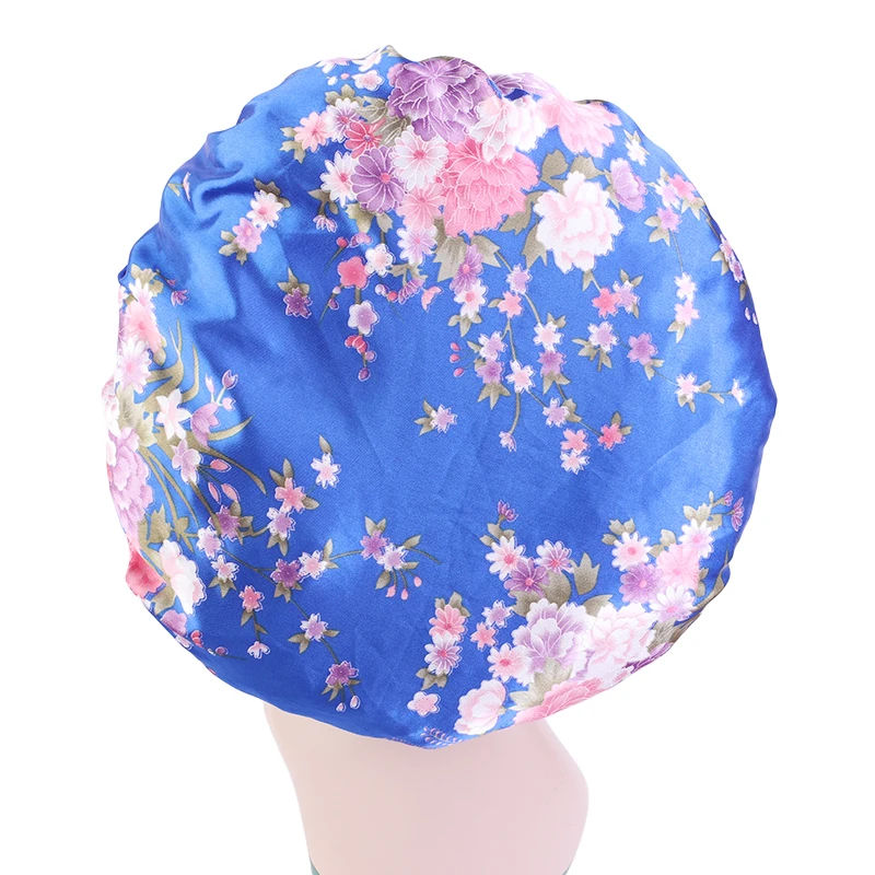 New Women Big Size Beauty print Satin Silky Bonnet Sleep Night Cap Head Cover Bonnet Hat for For Curly Springy Hair BlackTJM-408C Extra Large Print Satin Silky Bonnet Sleep CapTJM-408B Extra Large Print Satin Silky Bonnet Sleep Cap flapper headband