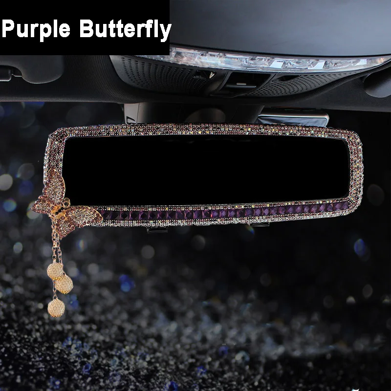 Rhinestones-Car-Interior-Rearview-Mirror-with-Diamond-Crystal-Butterfly-Car-Rear-View-Mirror-for-3