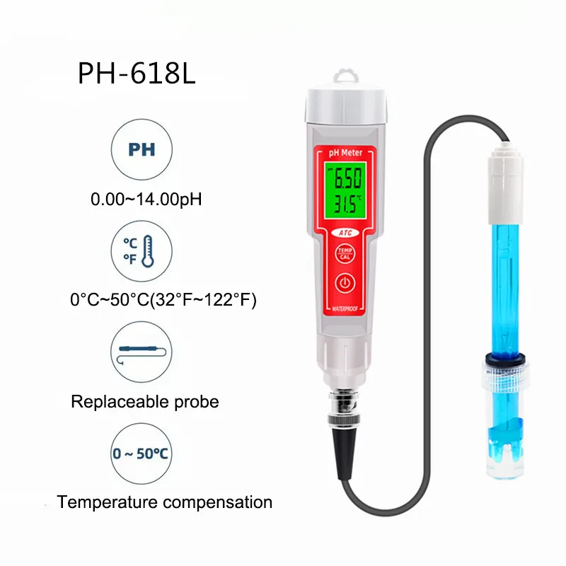 Digital 2 in1 PH Temperature Water Quality Tester Backlight Hydroponics PH Meter