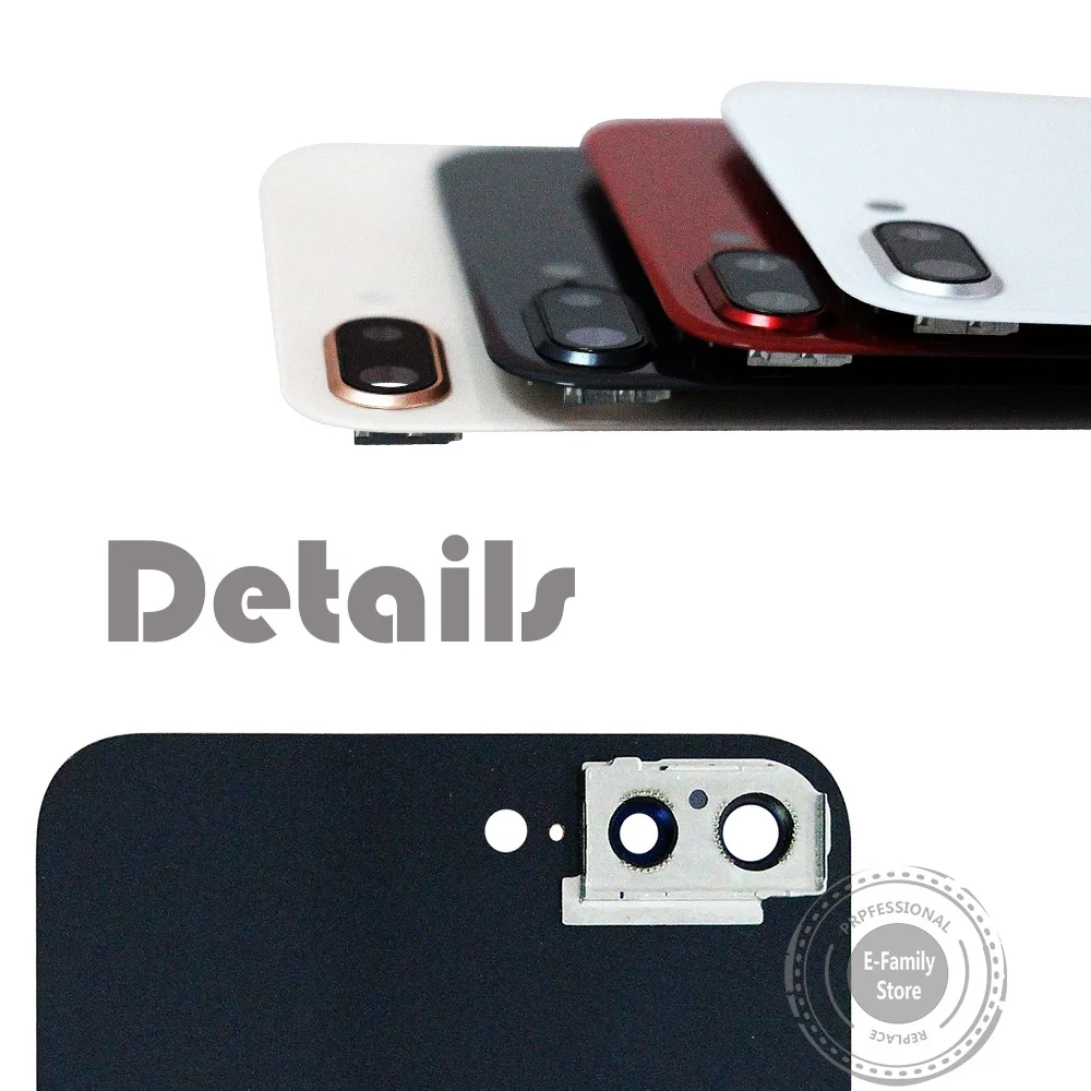 E-family Задняя крышка батареи для iPhone 8G 8 Plus задняя дверь корпус чехол для iPhone X задний корпус Замена с объективом камеры