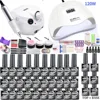 Manicure Set with UV Led Nail Lamp 120W Nail Set 30/20/10 Color UV Gel Nail Polish Kit Sets Tools Set with Nail Drill Machine ► Photo 1/6