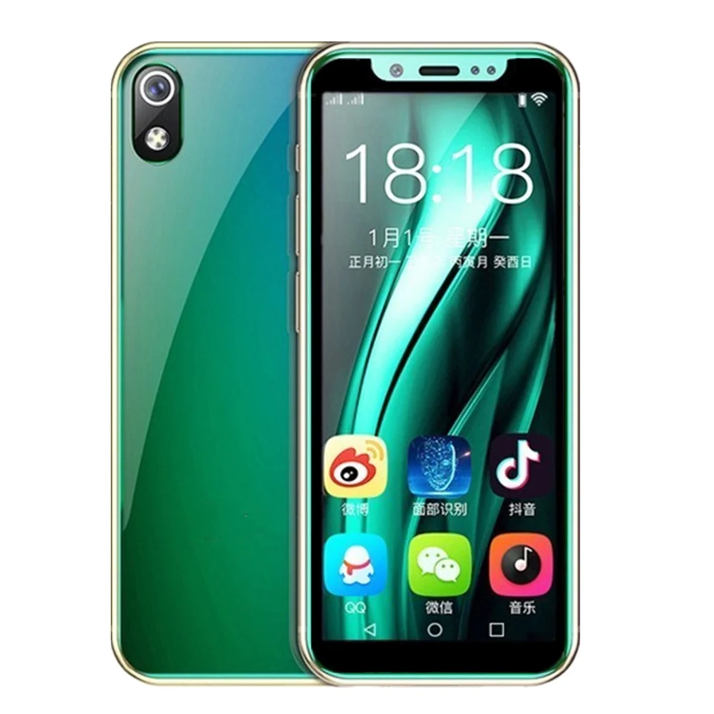 Супер мини 4G смартфон Anica i9s 16 Гб/32 ГБ/64 Гб rom Android celular WiFi Google Play Face ID маленький мобильный телефон для студентов - Цвет: Green i9s