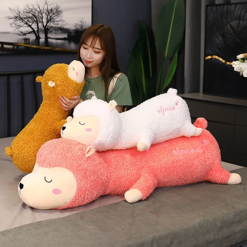 

120cm Kawaii Alpaca Plush Toy Vicugna Pacos Japanese Soft Stuffed Cute Alpacasso Sheep Llama Animal Dolls for Kids Girls Gifts