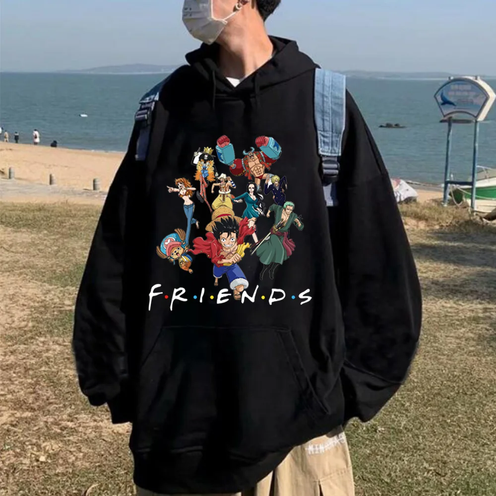 Sudadera con capucha de One Piece para hombre, suéter de manga larga de gran tamaño con estampado de amigos, de Anime, Harajuku, Tops|Sudaderas capucha y sudaderas| - AliExpress