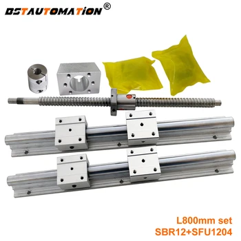

RM1204 ballscrew + sbr12 linear shaft support 800mm +SFU1204 nut housing+ end support bearing BK10 BF10+coupling cnc parts
