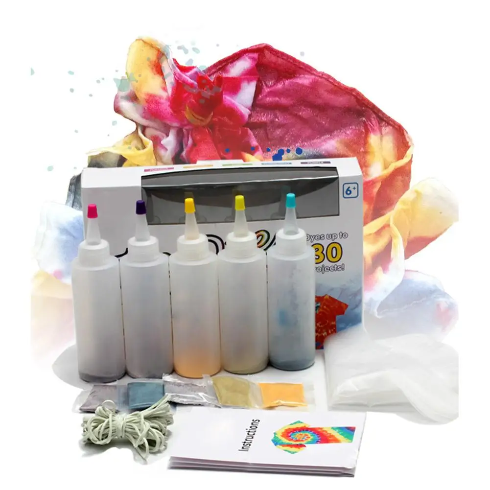 4 Colors Tie Dye Kit Non-toxic DIY Garment Graffiti Fabric Textile Paint  Colorful Clothing Tie