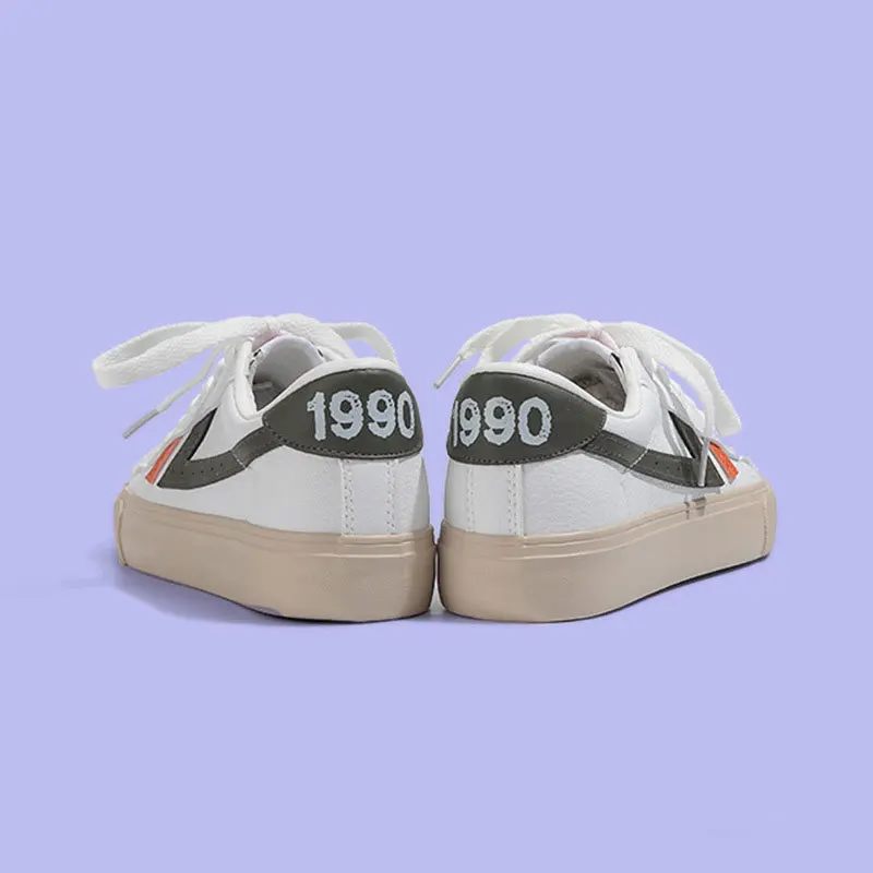

White Shoes Women's 2020 Spring Korean-style Online Celebrity Base Students Casual Versatile Retro Hong Kong Style Skate Shoes I