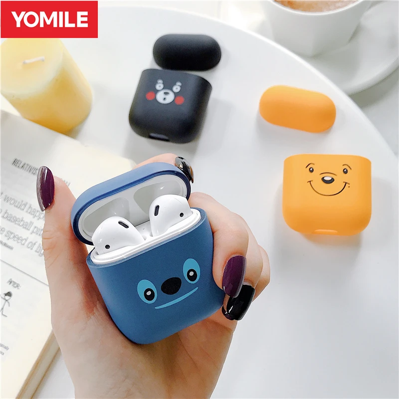Чехол для наушников с милыми мультяшками чехол для Apple AirPods 1 2 чехла Air Pods матовая кожа матовый Жесткий ПК аниме пикачуэ протектор Аксессуары