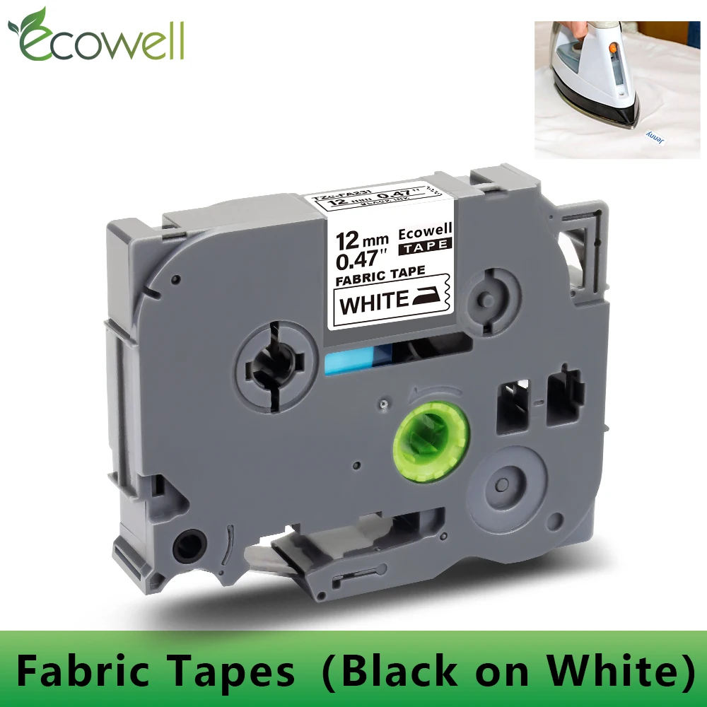 Этикетка на клейкой основе Ecowell 12 мм FA231 замена для Brother FA 231 тканевая лента черного