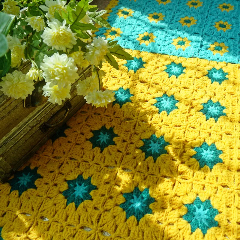 

Handmade Crochet blanket Tables Cover Handmade Crochet cushion for sofa for chair Tablecloth Home Living Room Decorver crochet