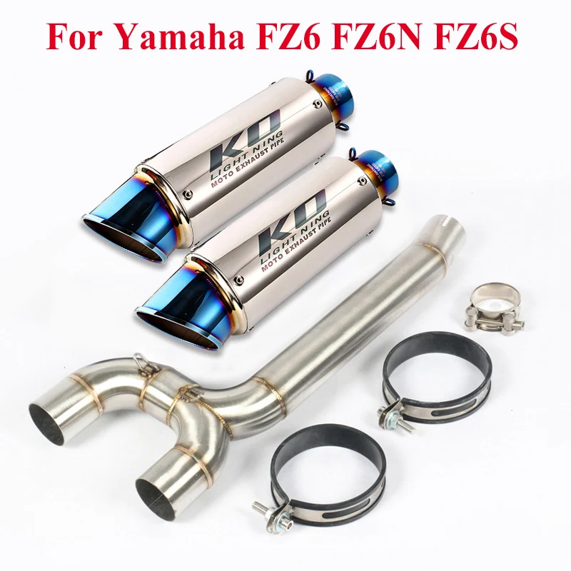 Fz6 Motorcycle Exhaust System Pipe Middle Connect Link Pipe Baffle