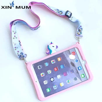 

For New Ipad Pro 11 inch 2020 Kids Cartoon Shockproof Colorful horse Silicone Case Tablet Protect Cover Stand Shell Funda+Straps