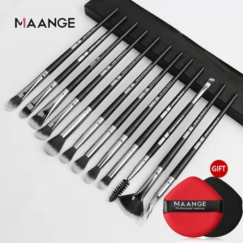 

MAANGE 12 Pcs Makeup Brushes Tool Set Cosmetic Powder Eye Shadow Foundation Blush Blending Beauty Make Up Brush Set Drop ship