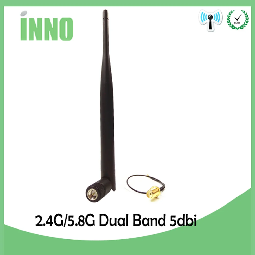 

2.4G/5Ghz dual band 6dbi high gain Omni RP-SMA Connector for wireless router +21cm PCI U.FL IPX to RP SMA Male Pigtail Cable