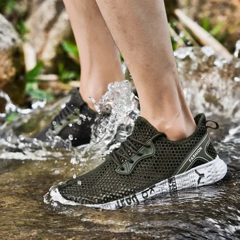 

Men's Aqua Sport Shoes Athletic Hiking Water Shoes Man Upstream Wading Shoes Swim Gym Walking Shoes Sport Sneakers Male
