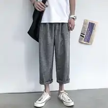 Новинка, летние прямые свободные штаны из хлопка и льна, повседневные тактические штаны, мужские брюки, лучшая