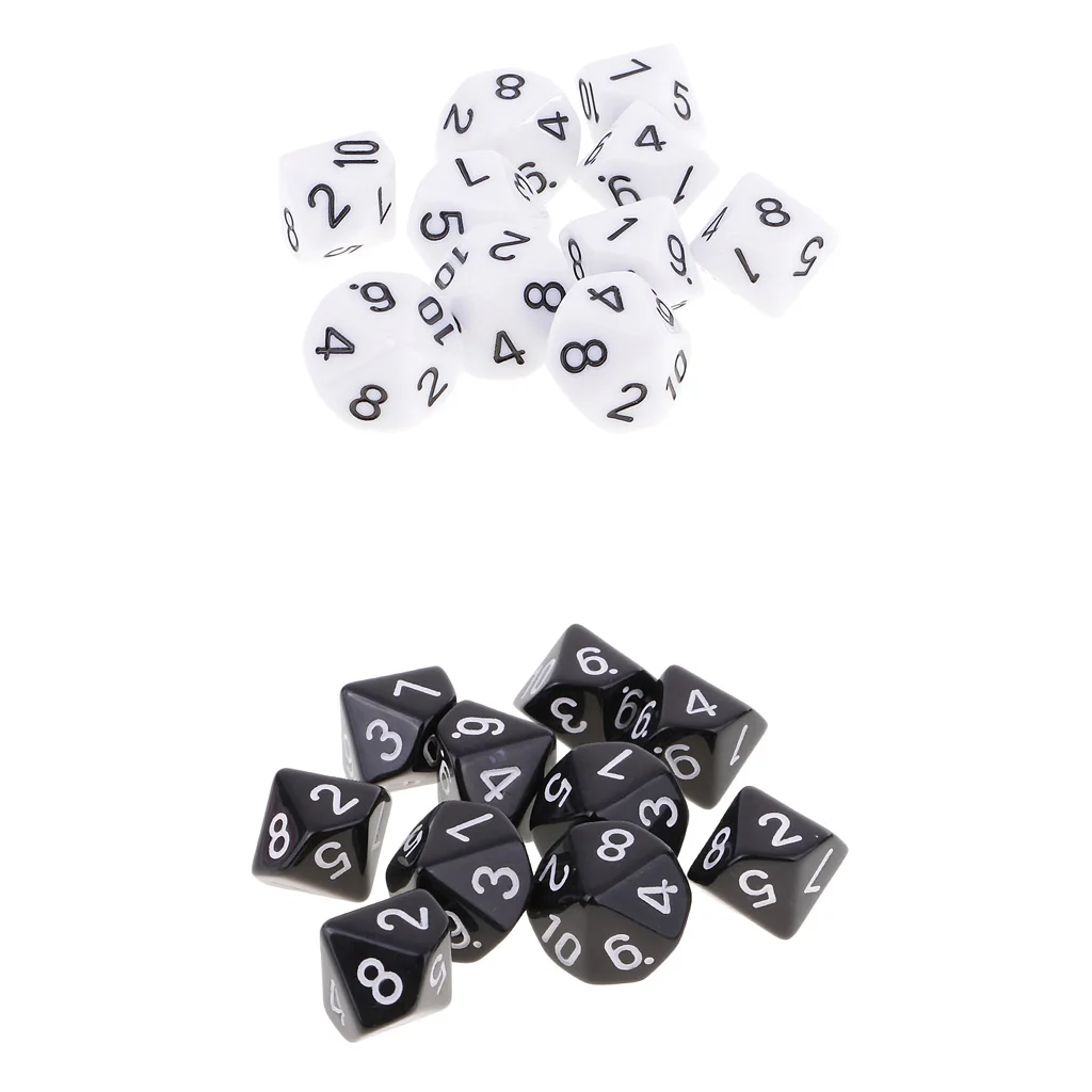 20x Role Playing Accessory D10 Polyhedral Dice 10 Sided for MTG TRPG DND Toy
