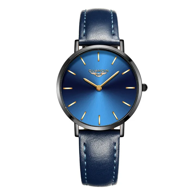 

GUANQIN GS19092 watch women luxury brand female Simple Design Ultra Thin Quartz Business Casual Waterproof Leather Wristwatch