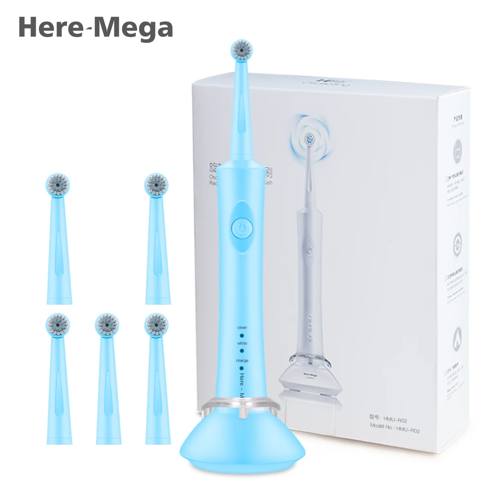 Here Mega Rotating Electric Toothbrush USB Rechargeable Adult Toothbrush Heads Replacements Whitening Smart waterproof Here Mega Rotating Electric Toothbrush USB Rechargeable Adult Toothbrush Heads Replacements Whitening Smart waterproof