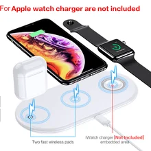 FLOVEME 7,5 W QI стойка для зарядного устройства для Airpods Зарядка телефона для iPhone XS XR X samsung 3 в 1 Беспроводное зарядное устройство для Apple Watch