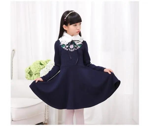 Новинка; Лидер продаж; зимнее кружевное праздничное платье принцессы для девочек; бархатное и плотное модное платье для девочек