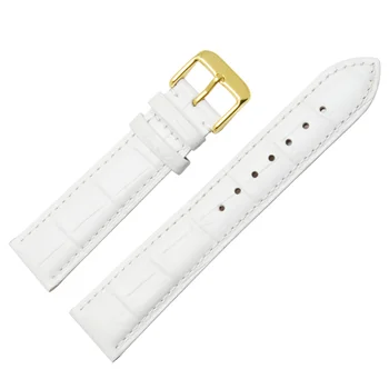 

White Genuine leather Watchbands width 14mm 16mm 18mm 20mm 22mm Strap NEW Fashion Watch watchband women cowhide watch starp