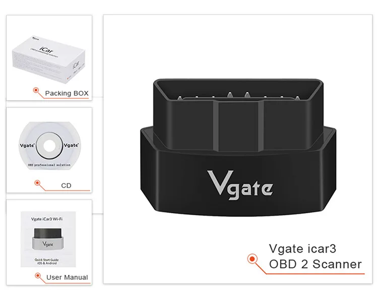 Vgate iCar 3 wifi Версия OBD2 сканер для Android/IOS obd 2 Автомобильный диагностический автоматический инструмент сканер Automotivo V2.1 для BMW