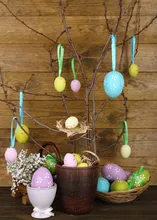 

Mocsicka Easter Party Photography Background Potted Eggs Decoration Props Baby Shower Child Portrait Photo Backdrop Studio