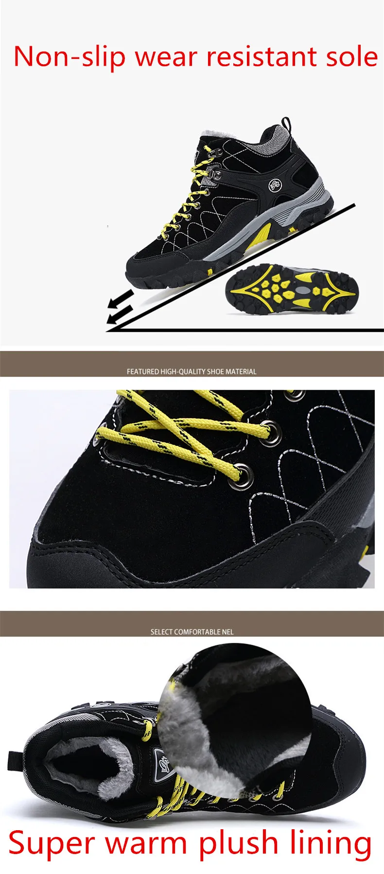 Merkmak/ г. Зимние мужские ботинки на меху, теплые зимние ботинки мужские ботинки рабочая обувь мужская обувь на резиновой нескользящей подошве, мужские ботильоны, 39-45