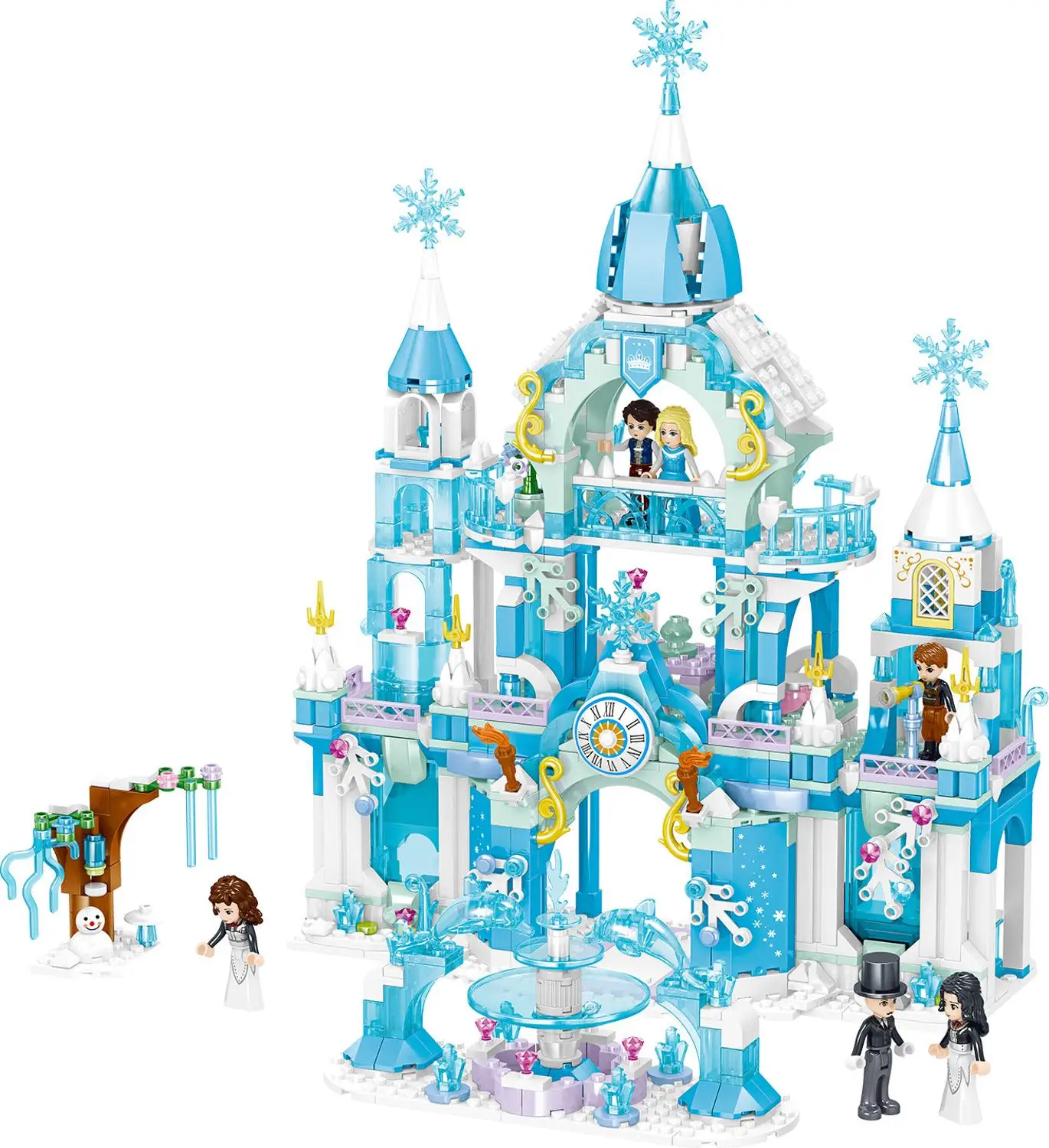 

9sets Princess Series Elsa Anna Ice Castle Building Block Educational Toy For Children castle ice snow Girl Friends froze series