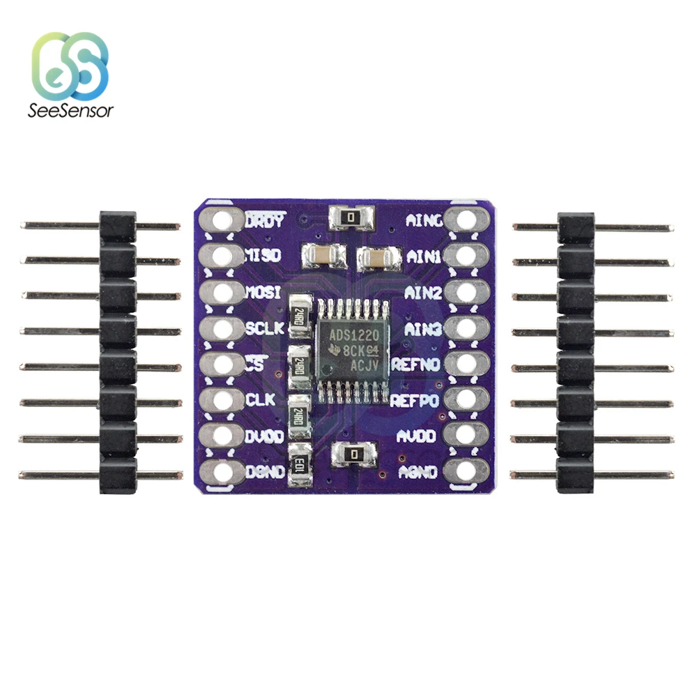 

CJMCU-1220 ADS1220 ADC A/D Converter Module SPI I2C Low Power 24 Bit Analog-to-Digital Converter Sensor Module DC 3V-5V