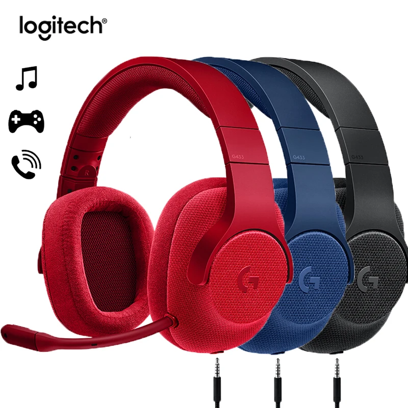Fones de Ouvido com Fio Microfone para Computador Nova Logitech Surround Gaming Headset 3d Profissional Jogos Ps4 E-sport G433 7.1