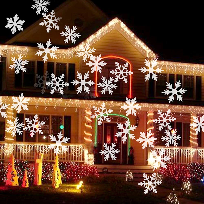 Снежинка лазерный проектор лампы IP65 движущийся снег сад светодиодные сценические огни Рождество Снежинка лазерный свет для рождественские вечерние уличные