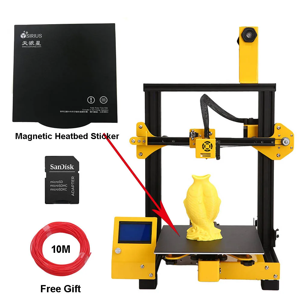 Sunhokey Sirius Высокая точность рабочего полу DIY 3d принтер машина 1 кг нити + SDCard Насадки