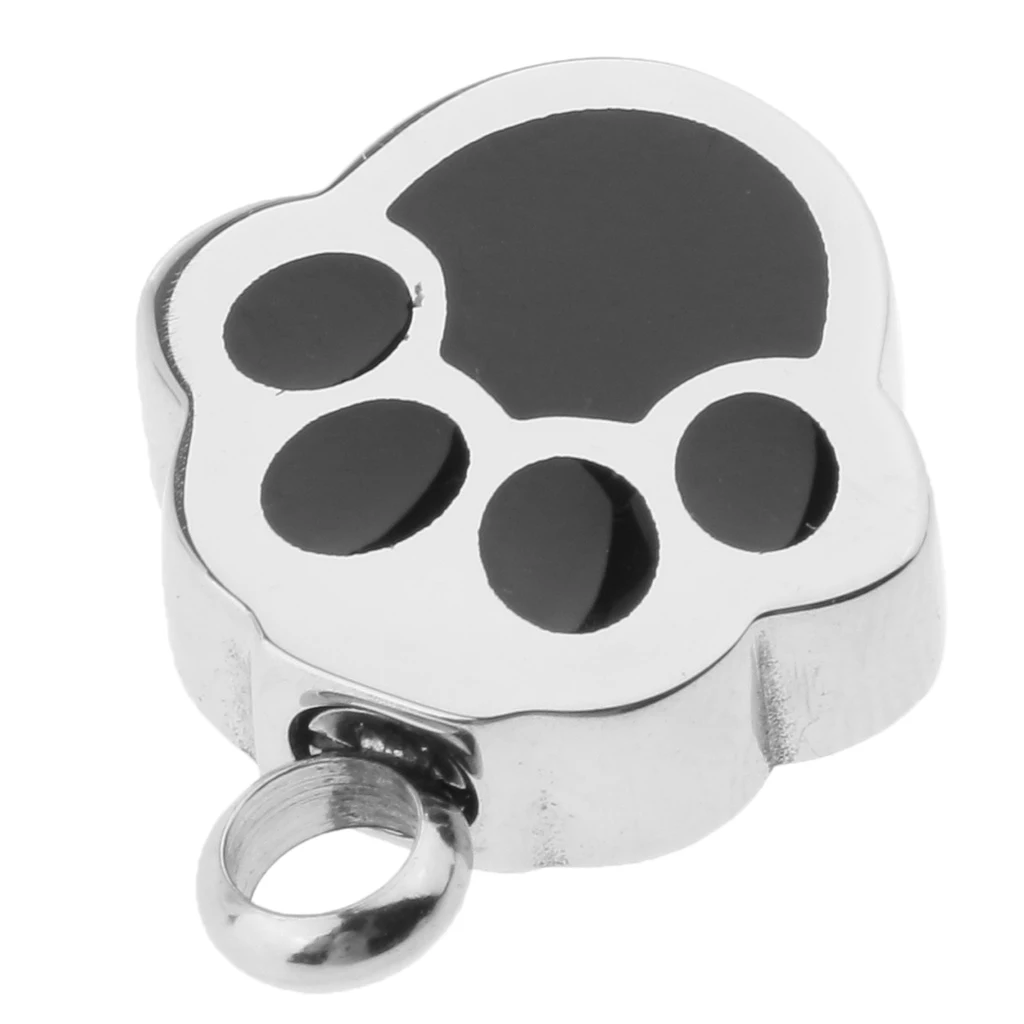 Cute Dog Cat Paw Design Memorial Pendant Keepsake Urn Cremation Ash Holder